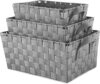 Whitmor Woven Strap Storage Baskets S/3-Gray