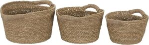 Household Essentials Woven Wicker Basket Set, Brown