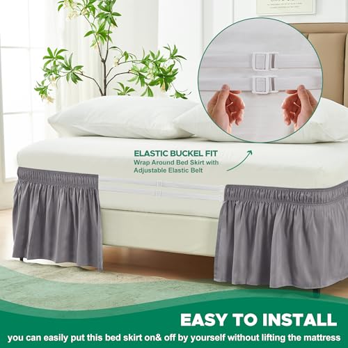Wrap Around Bed Skirts Queen, Silver - Image 4