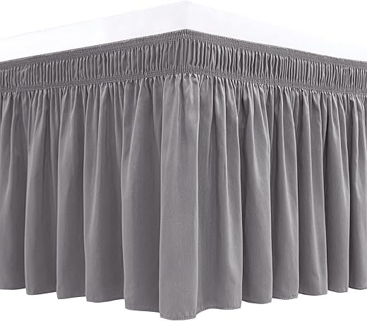 Wrap Around Bed Skirts Queen, Silver