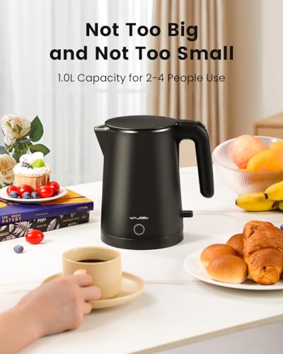 WTJMOV Electric Kettle Stainless Steel, 1.0L - Image 4