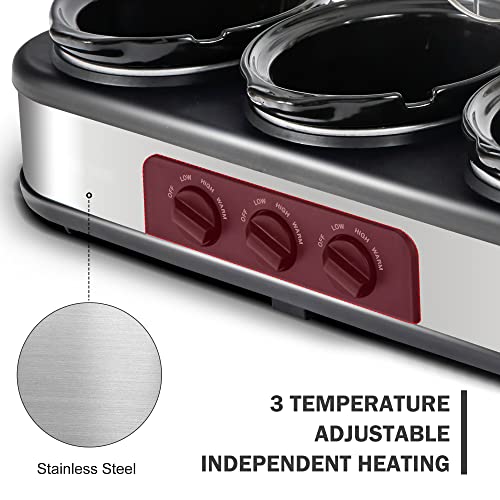 X WINDAZE Triple Slow Cooker With Lid Rests - Image 3