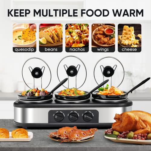 X WINDAZE Triple Slow Cooker With Lid Rests - Image 4