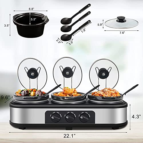 X WINDAZE Triple Slow Cooker With Lid Rests - Image 5