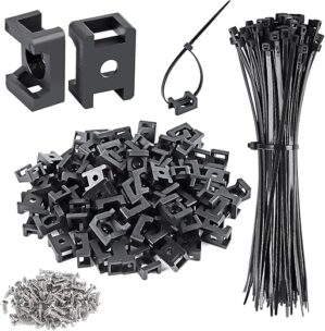 XHF XHF 100 Pcs Cable Zip Tie Mounts With Ties