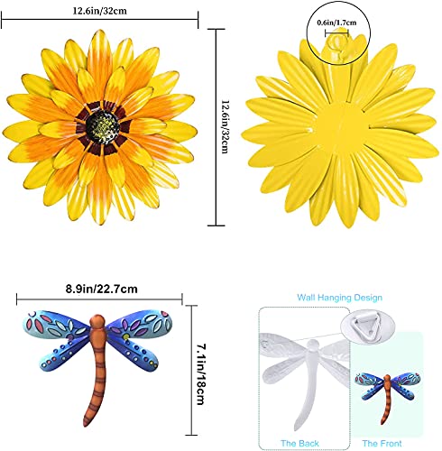 XIUDEEN Metal Flowers Outdoor Wall Decor Set - Image 2