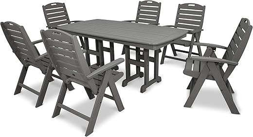 Polywood Yacht Club Highback 7-Piece Dining Set