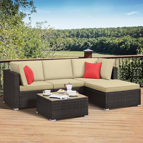 Yaheetech Patio Furniture Set, 5-Piece Rattan Wicker - Image 2