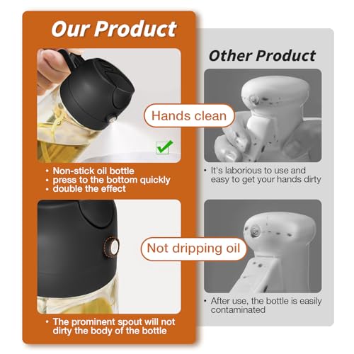 YARRAMATE Oil Sprayer For Cooking, 2 In 1 Olive Oil Dispenser - Image 3