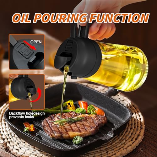 YARRAMATE Oil Sprayer For Cooking, 2 In 1 Olive Oil Dispenser - Image 5