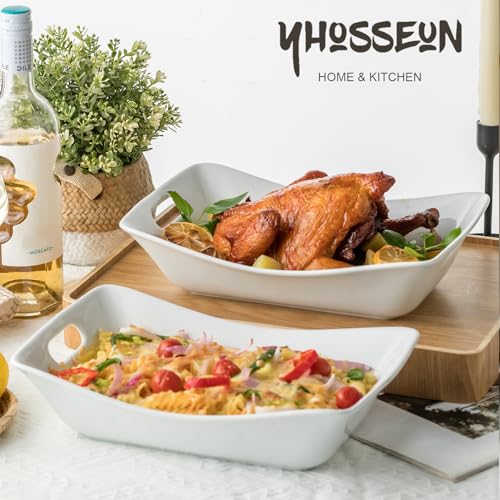 YHOSSEUN Large Rectangle Serving Bowls With Handles - Image 4