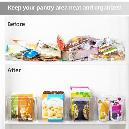 YIHONG Clear Pantry Organizer Bins, 6 Pack - Image 3
