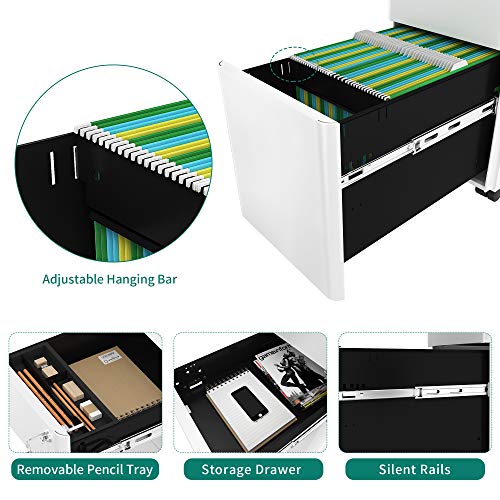 YITAHOME 3-Drawer Slim File Cabinet With Lock - Image 4