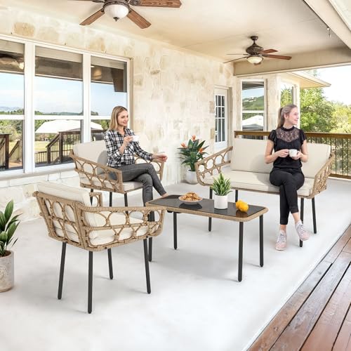YITAHOME 4 Piece Wicker Outdoor Patio Set - Image 4