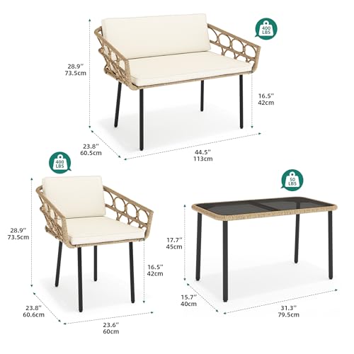 YITAHOME 4 Piece Wicker Outdoor Patio Set - Image 2