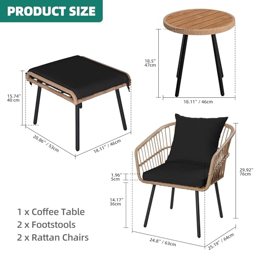 YITAHOME 5-Piece Outdoor Wicker Furniture Set - Image 3