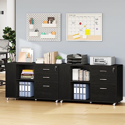 YITAHOME Mobile Wood File Cabinet, 3 Drawer - Image 3