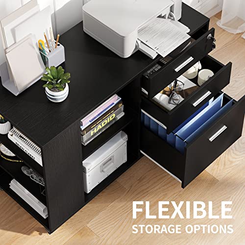 YITAHOME Mobile Wood File Cabinet, 3 Drawer - Image 4