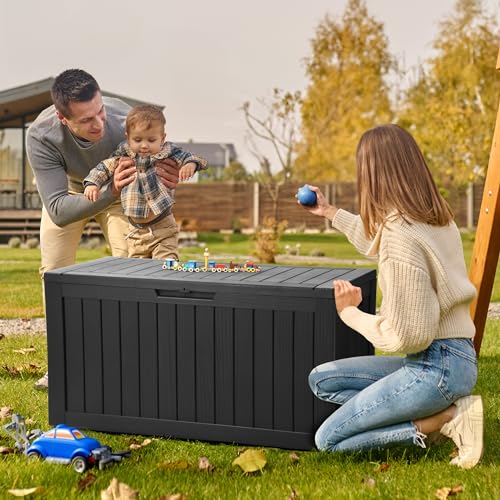 YITAHOME Resin Deck Box, Black, 80 Gallon - Image 2