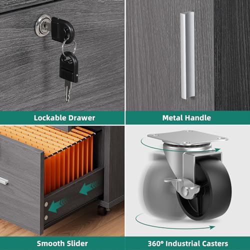 YITAHOME Wood File Cabinet With LED Light - Image 4