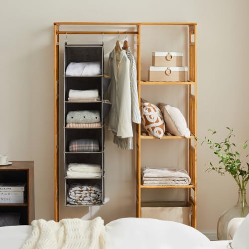 YOUDENOVA 6-Shelf Hanging Closet Organizer, Grey - Image 5