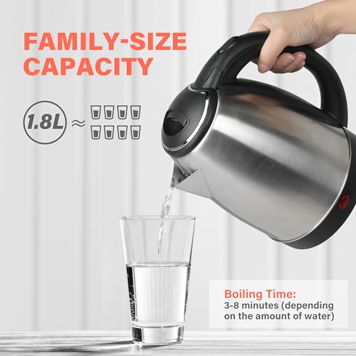 YSSOA Stainless Steel Electric Tea Kettle, 1.7L - Image 5
