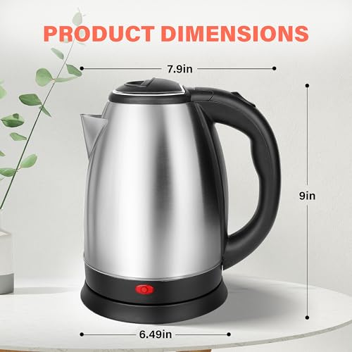 YSSOA Stainless Steel Electric Tea Kettle, 1.7L - Image 2
