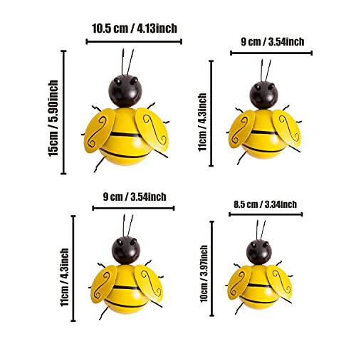 Yungeln Metal Bumble Bee Wall Decor 4PCS - Image 2