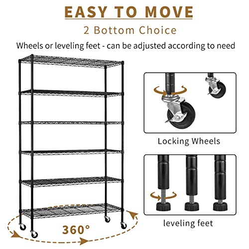 YYkokocat 6-Tier Heavy Duty Wire Shelving Unit - Image 4