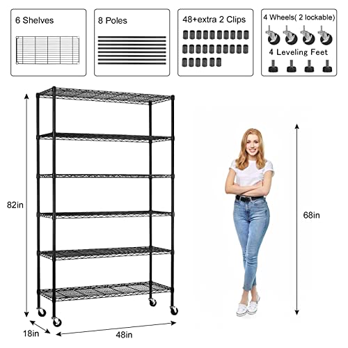 YYkokocat 6-Tier Heavy Duty Wire Shelving Unit - Image 2