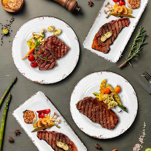 ZAROCRUS 4-Pack White Farmhouse Melamine Platters - Image 5
