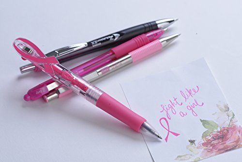 Zebra Pen F-301 Ballpoint Pen, Stainless Steel, Pink Accents - Image 2