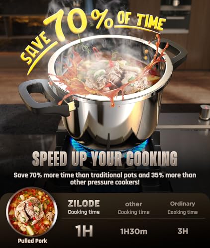 ZILODE 8 QT Stainless Steel Pressure Cooker - Image 2
