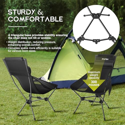 ZIMFEM Portable Camping Chair With Headrest And Bag - Image 4