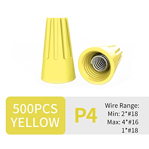 ZIPCCI 500 Pcs Yellow Wire Connector Caps - Image 2