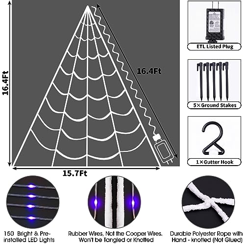 Zivilic Spider Web Lights 150 LED, 8 Modes - Image 5