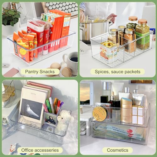 ZIZOTI 8 Pack Clear Storage Bins With Dividers - Image 5