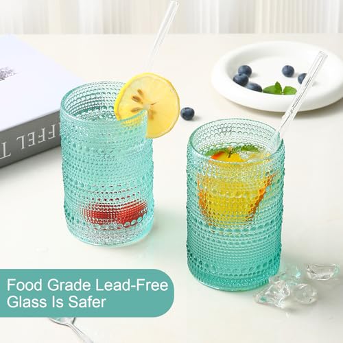 ZMOWIPDL Vintage Hobnail Glass Cups Set, 15 oz - Image 4