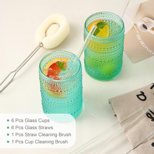 ZMOWIPDL Vintage Hobnail Glass Cups Set, 15 oz - Image 5