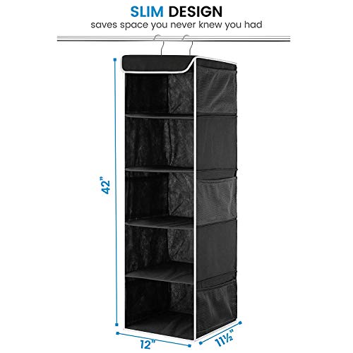ZOBER Hanging 5-Shelf Closet Organizer Shelves - Image 3