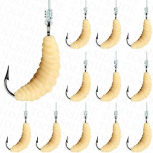 TOOLSSIDE 1 Dozen Rubber Maggots Fishing Bait