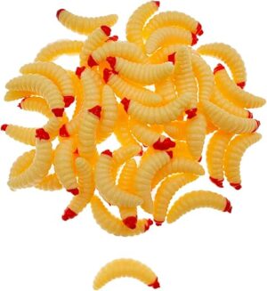 Milepetus 1-Inch Bass Fishing Worms Lures, 50pcs