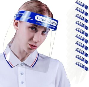 ANDX 10 Pack Clear Anti-Fog Face Shields
