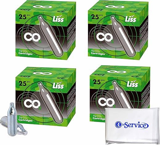 Number 1 In Service 12 Gram CO2 Cartridges For Guns, 25 Count