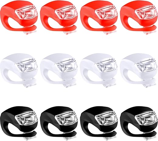 Mudder 12 Pieces Bicycle LED Light Set
