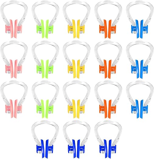 YUANQIAN 18Pcs Silicone Swim Nose Clips, Multi-Color