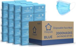 Litepak 2,000pcs Disposable 3 Ply Face Masks