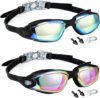 LOCONHA 2 Pack Anti Fog Swim Goggles