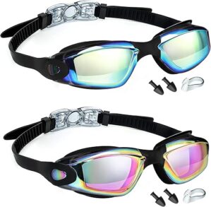LOCONHA 2 Pack Anti Fog Swim Goggles