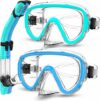 Bairuifu 2 Pack Dry Snorkel Mask Set for Adults